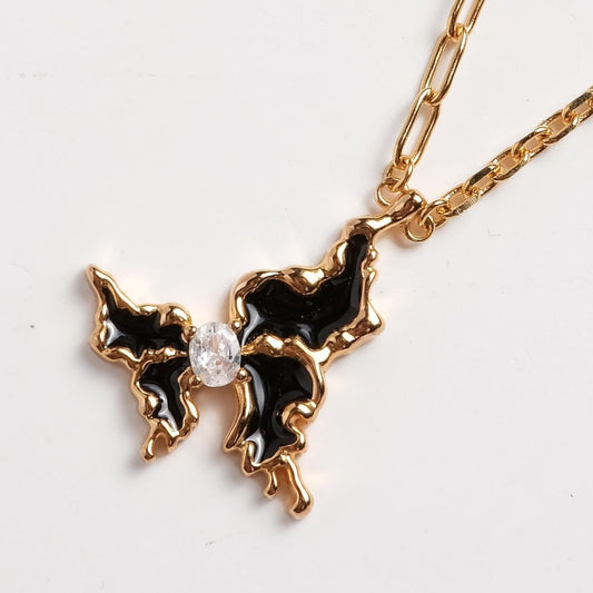 925 Silver 18K Gold Plated Animal-Shaped Zircon Necklace